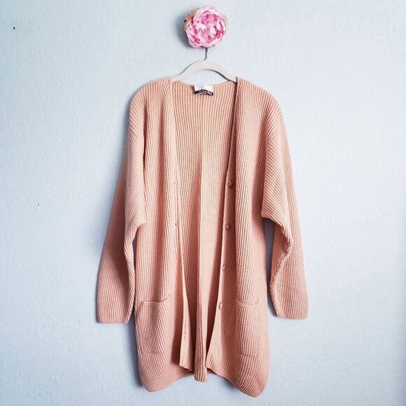Sahza Tan Wool Ribbed Buttondown Cardigan - Picture 1 of 8